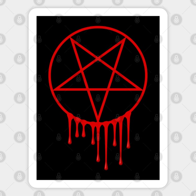 Dripping Blood Pentagram Magnet by Dark Night Designs